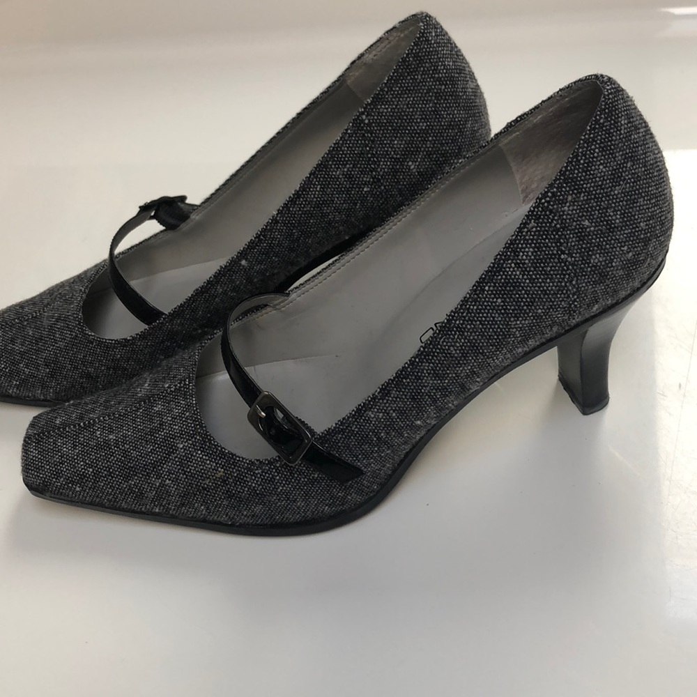 Bandolino Gray Tweed Pumps With blackstrap Size7.5